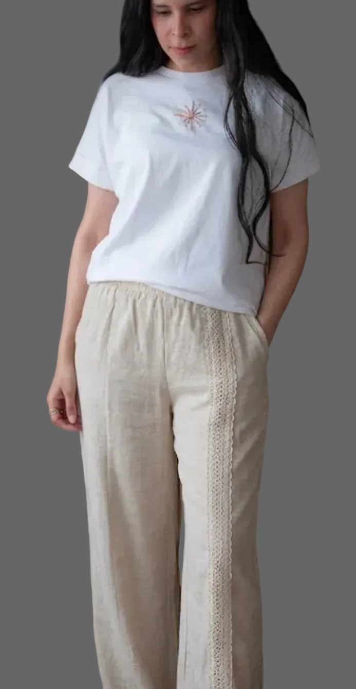 Linen Wide-Legged  Pant